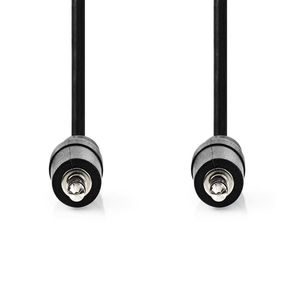 Stereo-Audiokabel | 3,5 mm Male | 3,5 mm Male | Vernikkeld | 5.00 m | Rond | Zwart | Label