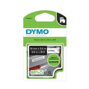 DYMO D1 -Durable Labels - Black on White - 19mm x 5.5m