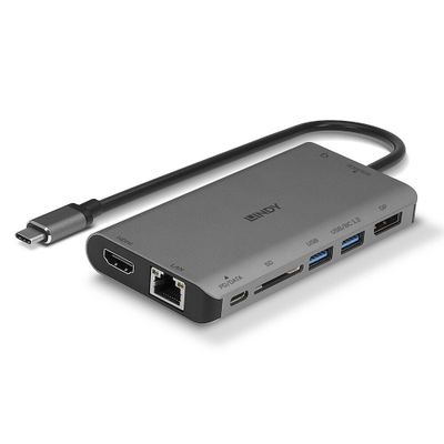 LINDY 43323 USB-C dockingstation Geschikt voor merk (dockingstation): Universeel Geïntegreerde kaartlezer, USB-C Power Delivery