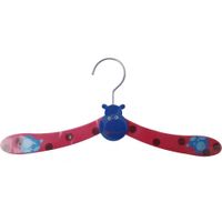kledinghanger Nijlpaard junior 29 cm hout fuchsia/blauw