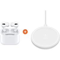 Apple AirPods Pro met Draadloze Oplaadcase + Belkin Boost Up Draadloze Oplader 10W Wit