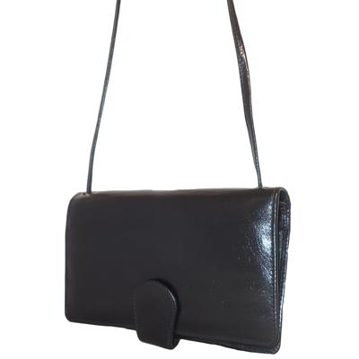 Czanne Leren Schoudertasje / Portemonnee Zwart