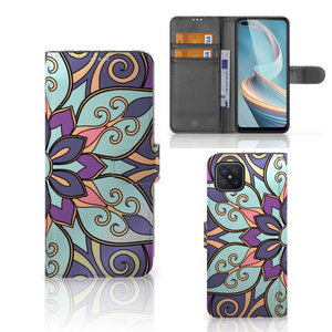 OPPO Reno4 Z Hoesje Purple Flower