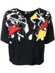 Kansai Yamamoto Pre-Owned t-shirt crop à effet taches de peinture - Noir