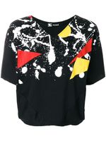 Kansai Yamamoto Pre-Owned t-shirt crop à effet taches de peinture - Noir - thumbnail