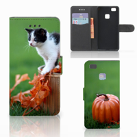 Huawei P9 Lite Telefoonhoesje met Pasjes Kitten