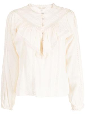 LoveShackFancy Gideon katoenen blouse - Beige