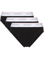 DSQUARED2 lot de trois slips à bande logo - Noir