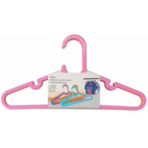 Edco Kledinghangers - 8x stuks - voor kinder/babykleding - roze/groen/oranje - 29 x 0,2 x 15 cm