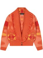 Alanui cardigan à logo Icon en jacquard - Orange