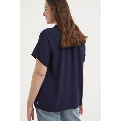 Zhenzi top KOFU 240 met ruches donkerblauw