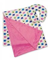 Nursery Time reisset babydeken en nekkussen olifant 2 delig roze