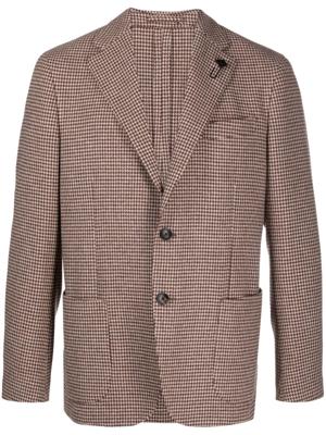 Lardini Blazer met pied-de-poule print - Beige