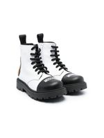 Moschino Kids bottines en cuir à logo - Blanc - thumbnail