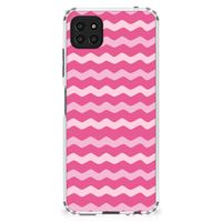 Samsung Galaxy A22 5G Doorzichtige Silicone Hoesje Waves Pink