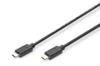 DIGITUS USB 2.0 aansluitkabel - 1.0 m - USB C (St) naar USB C (St) - 480 Mbit/s - Type-C kabel - afgeschermd - zwart