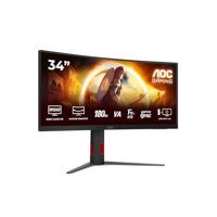 AOC Gaming CU34G4-34 inch Quad HD-monitor, 180 Hz, 1 ms, FreeSync Prem., HDR10 (2560 x 1440, 1 x HDMI 2.0, 1 x DisplayPort 1.4) zwart-rood
