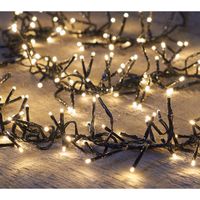 Set van 2x stuks clusterverlichting knipper functie en timer 384 warm witte leds - thumbnail