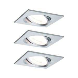 Paulmann 93456 Nova Inbouwlamp Set van 3 stuks LED LED 18 W Aluminium (gedraaid)