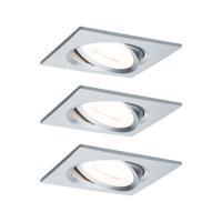 Paulmann 93456 Nova Inbouwlamp Set van 3 stuks LED LED 18 W Aluminium (gedraaid)