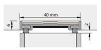 Bovendorpelprofiel uitv.304 30+ l=2400mm 40mm