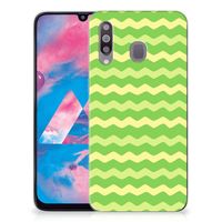 Samsung Galaxy M30 TPU bumper Waves Green - thumbnail