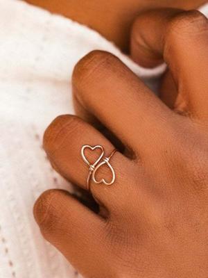 Metaal Uitknippen Hart Ring