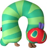 Cuddlebug nekkussen Caterpillar 30 x 30 cm groen