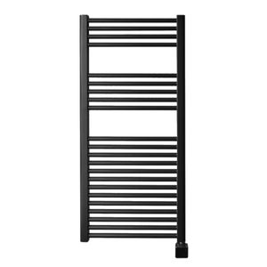 Sanicare elektrische design radiator 45x112cm zwart met Bluetooth en thermostaat rechts zwart