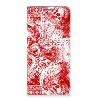 Mobiel BookCase Motorola Moto G60s Angel Skull Rood