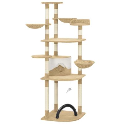 vidaXL Kattenkrabpaal met sisal krabpalen 190 cm beige vidaXL Kattenkrabpaal met sisal krabpalen 190 cm beige