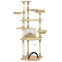 vidaXL Kattenkrabpaal met sisal krabpalen 190 cm beige