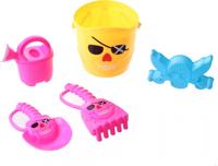 Happy People strandspeelgoed set piraat 15 cm 5-delig geel
