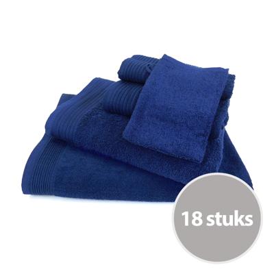 The One basic pakket badtextiel 450 gram Donker blauw - 18 stuks The One basic pakket badtextiel 450 gram Donker blauw - 18 stuks