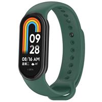 By Qubix - Siliconen bandje - Donkergroen - Compatible met Xiaomi Smart Band 8 & 9 - Compatible Xiaomi bandje