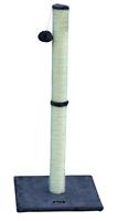 Gloria Krabpaal voor katten, speelgoed voor katten, model Rhein, 36 x 81,5 x 36 cm, kleur grijs, sisal gevoerd, platform van pluche, accessoires met speelbal