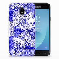 Silicone Back Case Samsung Galaxy J3 2017 Angel Skull Blauw - thumbnail