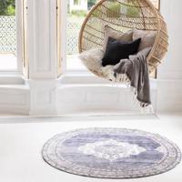 Interieur05 Vloerkleed Vintage Rond Blauw Senna 190cm - thumbnail