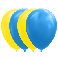 Ballonnen Set Blauw/Geel (10st) - thumbnail