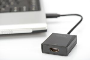 Digitus DA-70841 USB 3.2 Gen 1 (USB 3.0) / HDMI Adapter [1x USB 3.2 Gen 1 stekker A (USB 3.0) - 1x HDMI-bus] Zwart Afgeschermd 15.00 cm