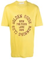 Golden Goose t-shirt en lin à logo imprimé - Jaune