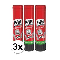 3x Transparante lijmstift Pritt 11 gr