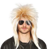 Carnaval verkleed pruik punk/rockster - blond - heren/dames - one size - foute party