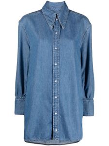 GANNI chemise en jean à découpes - Bleu