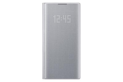 LED View Cover EF-NN970 - Flip cover voor mobiele telefoon - textiel - zilver - voor Galaxy Note 10 (Unlocked), Note10