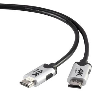 SpeaKa Professional SP-6344136 HDMI-kabel HDMI Aansluitkabel HDMI-A-stekker 2.00 m Zwart 4K UHD, Audio Return Channel (ARC), Vergulde steekcontacten