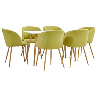 vidaXL 7-delige Eethoek stof groen vidaXL 7-delige Eethoek stof groen