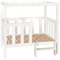 vidaXL Hondenmand 105,5x83,5x100 cm massief grenenhout wit, hondenbed, puppybed, massief houten hondenmand, puppymand, houten hondenbed, honden bed