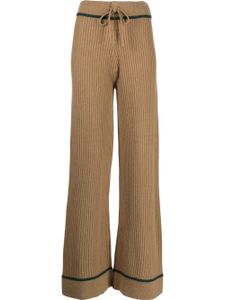 Madeleine Thompson pantalon Veronica en maille nervurée - Marron