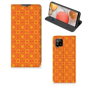 Samsung Galaxy A42 Hoesje met Magneet Batik Oranje